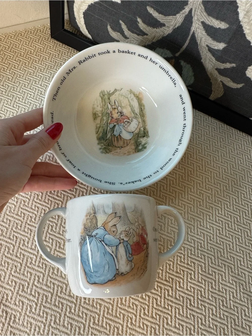 Wedgwood Peter Rabbit Tea Cup and Bowl Set in Blue and Yellow